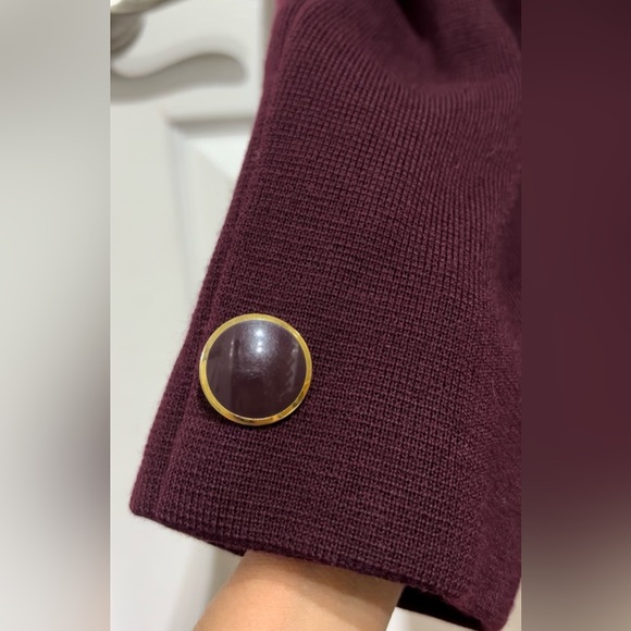 Luisa Spagnoli   3 Button Blazer  Pure Virgin Wool  / Size L / Maroon - Picture 9 of 13